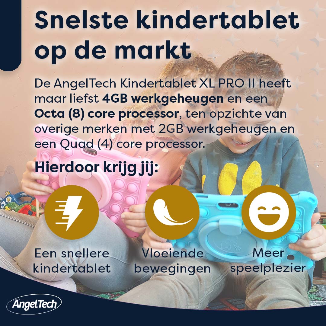 AngelTech Kinderpakket PRO II - Kindertablet + Kinderkoptelefoon