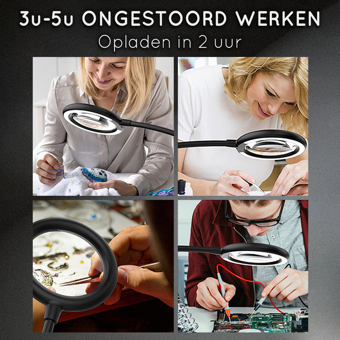 Loeplamp met LED Verlichting Oplaadbaar