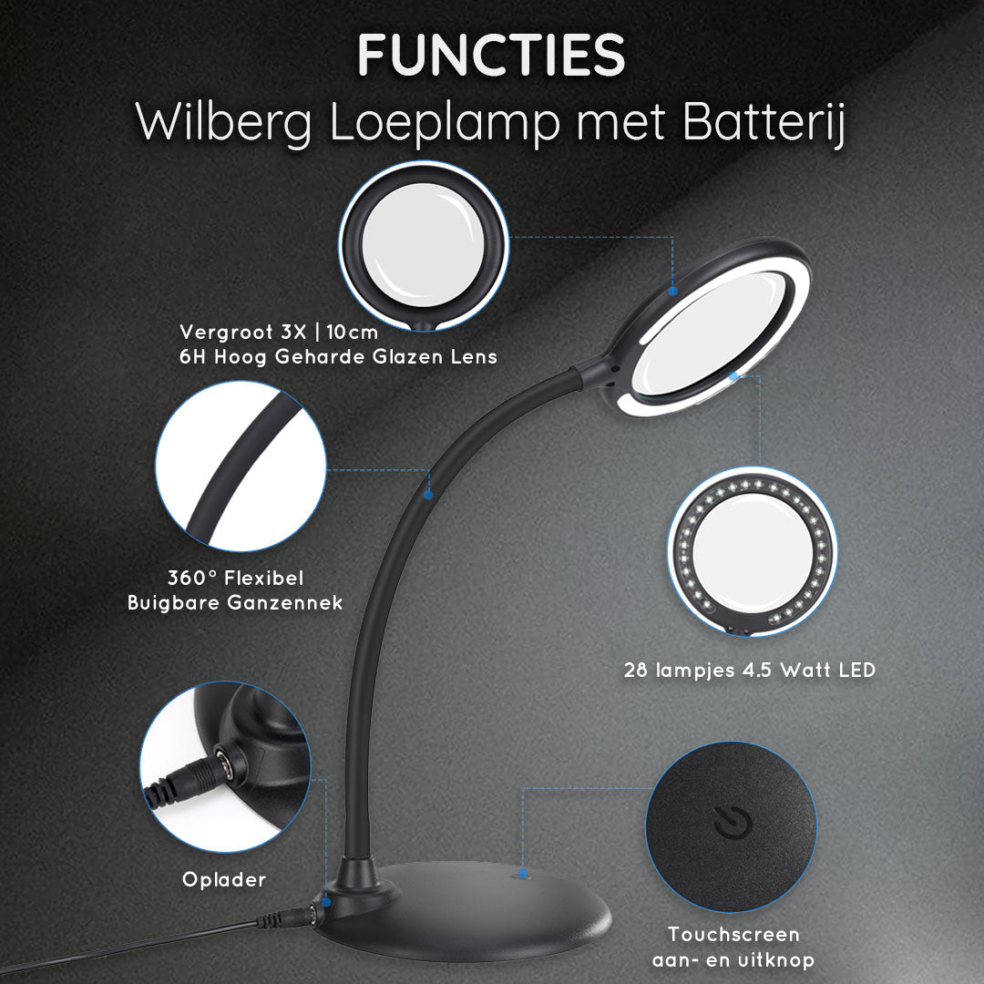 Loeplamp met LED Verlichting Oplaadbaar