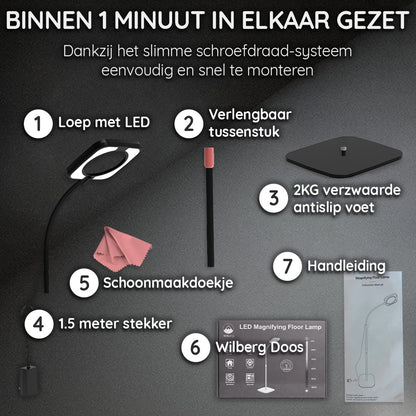 Loeplamp Vloerstatief met LED Verlichting