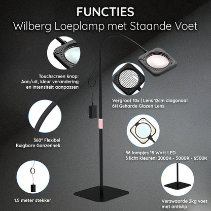 Loeplamp Vloerstatief met LED Verlichting