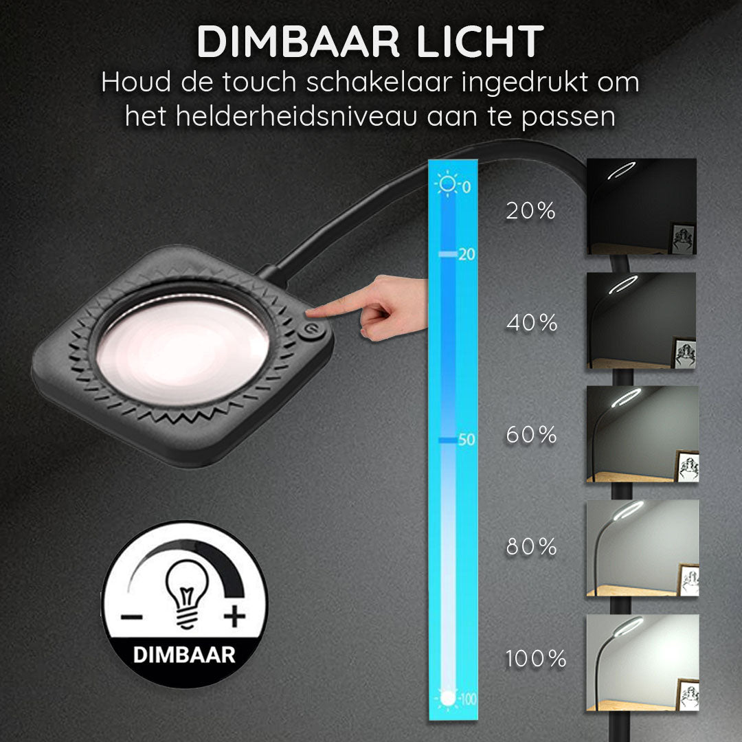 Loeplamp Vloerstatief met LED Verlichting