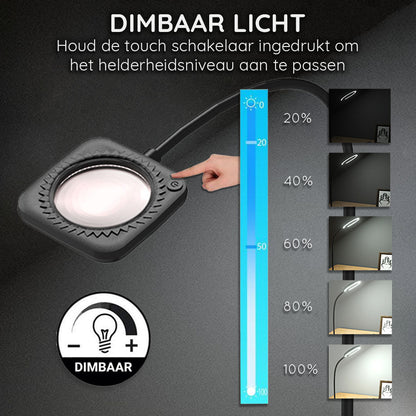Loeplamp Vloerstatief met LED Verlichting