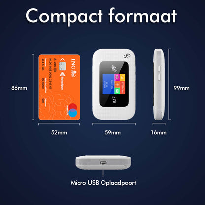 CS Mifi Router Draadloos Wifi – Europese Dekking – 4G - Router Wifi – 10 Apparaten